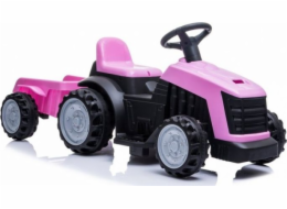 Lean Sport TR1908T růžový bateriový traktor s přívěsem