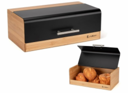 Elitehoff Bambusová krabička na chléb, nádoba na chléb E-6067, černá