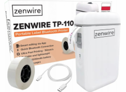 Zenwire Mini přenosná termální tiskárna pro Bluetooth USB-C samolepky TP-110