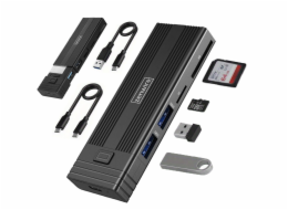 Zenwire USB-C 7v1 SSD HUB pouzdro M.2 NVME PCIE SATA SD adaptér M2 HUB63