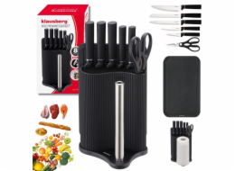 Klausberg Sada nožů ve stojanu s deskou a držákem na ručníky KB-7977