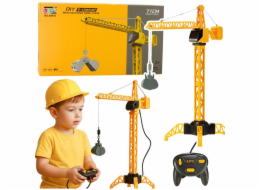 LeanToys Dálkově ovládaný stavební jeřáb s RC kabelem, rotace o 360°, 71 cm
