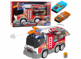 LeanToys Hasičský vůz, hasičský sbor, jízda, pohyblivé prvky, světla, zvuky, EDUKAMP