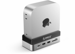 Orico Dokovací stanice pro MacMini M4, USB-C 10 Gbps, s M.2 NVMe pouzdrem, vertikální, kovová