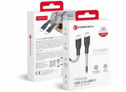 ForCell Kabel USB C na USB C F-Energy QC4.0 PD 5A 100W Carbon 1 m černý