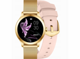 Gravity Chytré hodinky Smartwatch růžovo-zlaté 2 řemínky GT25-1 PRO
