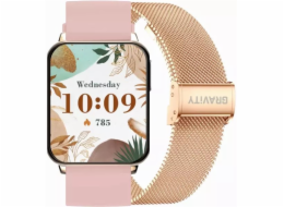 Gravity Chytré hodinky Smartwatch růžovo-zlaté černé 2 řemínky GT26-6