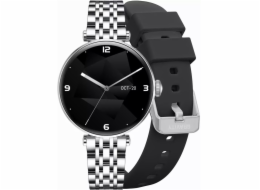 Gravity Chytré hodinky Smartwatch stříbrně černé 2 řemínky GT26-9