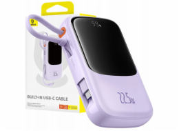 Baseus Powerbanka Poerbank Qpow Pro+ 10000mAh 22,5W s vestavěným kabelem USB-C - fialová