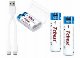 CSL-Computer 2x dobíjecí lithium-iontová baterie 18650 2000 mAh nabíjecí port USB-C Type-C + box / USB-C 18650
