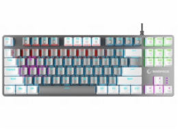 Rampage Mechanická herní klávesnice Snug RGB KRGD Red, šedá a bílá