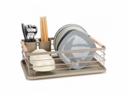 Elitehoff SUŠIČKA NÁDOBÍ S ODKVAČKEM A TÁCEM E-8189 BÉŽOVÁ