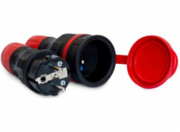 KEL EXTREM sada vidlice + zásuvka 16A 2P+Z 250V IP54 černá/červená (ZWG-54)