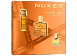 Nuxe The Infinite Glow sada medový olej na rty 10ml + suchý olej s částicemi 50ml + suchý olej 10ml