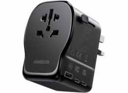 Ugreen Univerzální cestovní adaptér/nabíječka do zásuvky S550, 65W, 2x USB-C, 1x USB-A