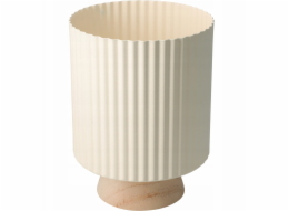 Home Styling Collection Kolekce bytového stylingu Kovový kryt na květináč s vlnitým okrajem na dřevěném podstavci NORD, O 18 x 23 cm