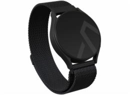 Swissten Univerzální kovový síťovaný řemínek BURGA pro hodinky o průměru 22 mm (černý)