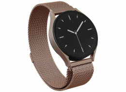 Swissten Univerzální kovový síťovaný řemínek BURGA pro hodinky 22 mm (růžové zlato)