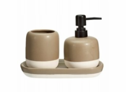 Bathroom Solutions Dávkovač mýdla a kelímek na zubní kartáček THE PASTELS na keramickém stojanu