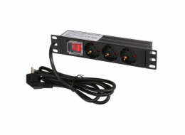 ExtraLink 10 1U 3 ZÁSUVKA TYP EU POWER PDU S SPÍNAČEM PDU 3-EU