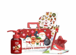 HiSkin Dětská vánoční sada hudební mýdlo 200ml + vánoční punčocha na dárky 1 ks + vánoční samolepky 1 ks +