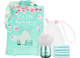 Glov Sada 5 odličovacích tamponů Matcha Latte Moon Pads + štětec na make-up Kabuki Brush + taštička