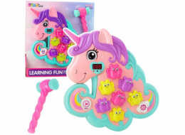 LeanToys Arkádová hra Whac A Mole: Jednorožec, barevná světla, zvuky