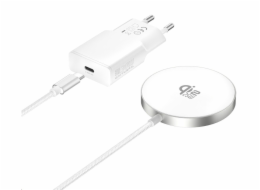 4smarts Bezdrátová nabíjecí sada Qi2/MagSafe-kompa 25W, 1,5 m bílá
