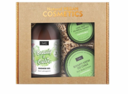 LaQ Beauty & Cutie sada sprchový gel 500ml + bohatý tělový krém 200ml + lehká mycí pěna na obličej 40g