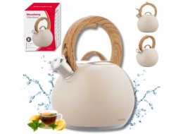 Klausberg Ocelová konvice s pískačkou 3l KB-7956 matně béžová