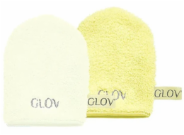 Glov Iconic Mitt Sada rukavic na odličování a čištění obličeje, pouze voda, 2 ks, banánová a slonovinová