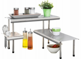 Maximex Rohová kuchyňská police Massivo TRIO, 2 úrovně