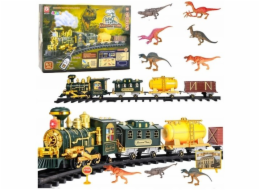 LeanToys Klasický vláček RC vláček Dinosauři Světla Zvuky Kouř 39 dílků.