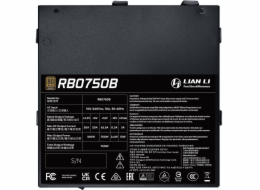 Lian Li Napájecí zdroj RB Series 80 PLUS Bronze, semi-modulární, PCIe 5.1, ATX 3.1 - 750 W, černý