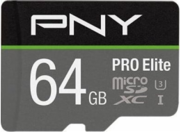 PNY Paměťová karta PRO Elite MicroSDXC 64 GB třída 10 UHS-I/U3 A1 V30 (P-SDU64GV31100PRO-GE)