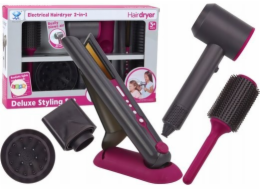 LeanToys Kadeřnická sada : Fén, žehlička na vlasy, kartáč, vyměnitelné hlavice