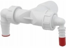 Alkotest Sifon 19953 SIFON PRO PRAČKU A SUŠIČKU S ZPĚTNÝM VENTILEM, VÝVOD FI32/40, PŘIPOJENÍ HADICE 8-16MM A 17-23MM // S.PRAL/SUŠIČKA