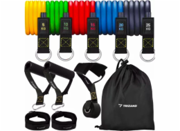 Trizand Tréninkový pás 22716 různých úrovní odporu v sadě 5 vícebarevných kusů
