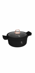 Kastrol s titanovým povrchem a poklicí 24 cm Black Rose Collection BH-1457