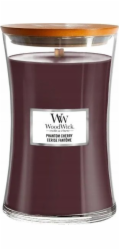 WoodWick WoodWick Phantom Cherry válcová svíčka Jantar, Vanilka, Kašmírové dřevo, Třešeň (ovoce) Burgundsko 1 ks.
