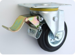 Zabi Kolo z gumy a kovu v otočném pouzdře s brzdou 160 mm - 45 děr