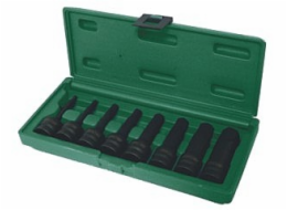 Jonnesway Sada rázových nástrčných klíčů 1/2" Torx T30-T80, 8dílná (S06A408S)