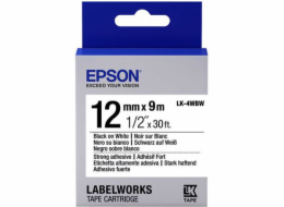 Epson Lepicí páska LK4WBW Strong Adh. Černý tisk na bílý podklad 12 mm (C53S654016)