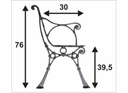 NoName Noha lavice s C-podpěrou 5 desek