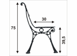 NoName Velká noha pro lavičku bez boční opory, 5 desek