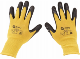 Geko Ochranné rukavice s povlakem velikost 8 – žluté (12/240)