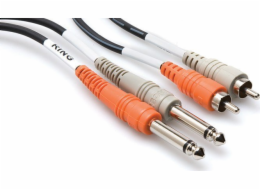 Hosa Kabel jack 6,3 mm x2 - RCA (cinch) x2 4m černý (CPR-204)
