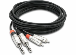 Hosa Kabel Jack 6,3 mm x2 - RCA (Cinch) x2 3,05 m stříbrný (HPR-010X2)