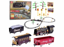 LeanToys Dálkově ovládaná lokomotiva RC Světla Zvuky Kouř 22 dílů.