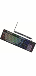 Lorgar Azar 514 Drátová mechanická herní klávesnice RGB podsvícení 1680000 barevných variant 18 režimů počet kláves: 104 50 milionů kliknutí lineární